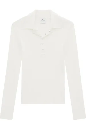 Courrèges Poloshirt aus geripptem Strick