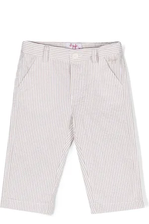 Il gufo Gestreifte Hose mit Logo-Stickerei