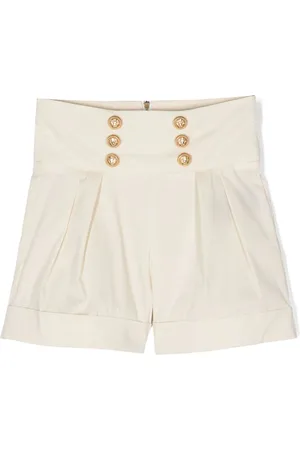 Balmain Bundfaltenshorts mit Zierknöpfen