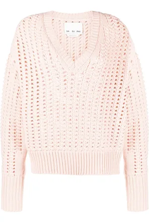 Sa Su Phi Pullover mit Lochstrickmuster
