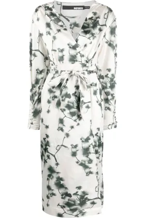 ROTATE Midikleid mit abstraktem Blumen-Print
