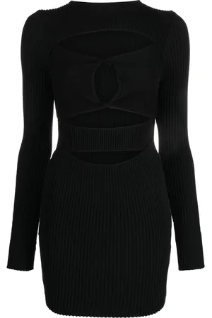 ANDREADAMO Geripptes Strickkleid mit Cut-Outs