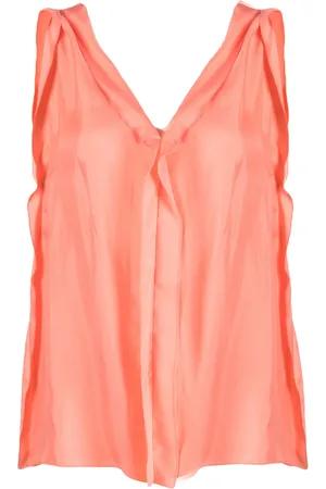 ALYSI Seidenbluse mit Rüschen
