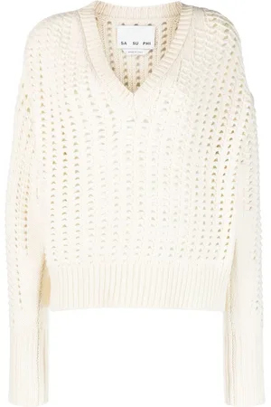 Sa Su Phi Pullover mit Lochstrickmuster