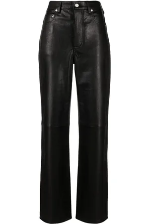 Mainless Gerade Hose aus gekörntem Leder