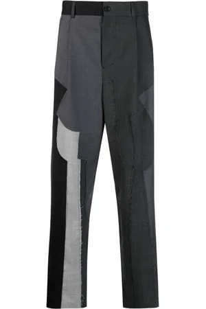 Feng Chen Wang Gerade Hose im Patchwork-Look