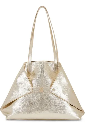 AKRIS Schultertasche in Metallic-Optik