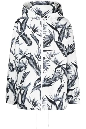 Fumito Ganryu Kapuzenjacke mit Blatt-Print