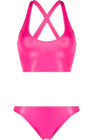 The Attico Bikini mit Logo-Stickerei