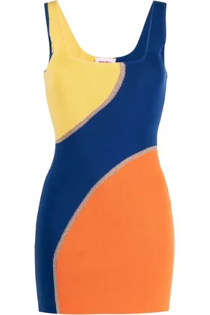 Solid Strandkleid in Colour-Block-Optik