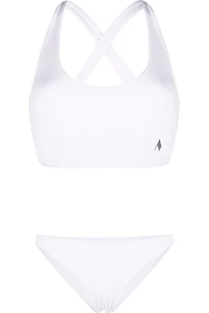 The Attico Gerippter Bikini mit Logo-Patch
