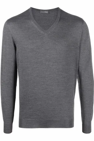 DRUMOHR Strickpullover mit V-Ausschnitt