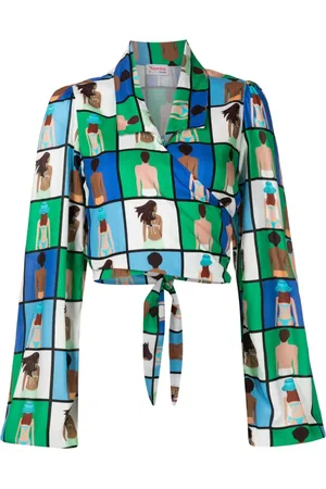 AMIR SLAMA Bluse mit Illustration-Print