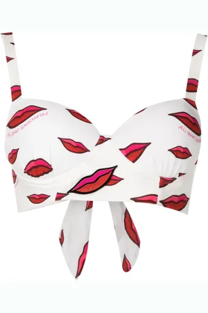 AMIR SLAMA Cropped-Top mit Lippen-Print
