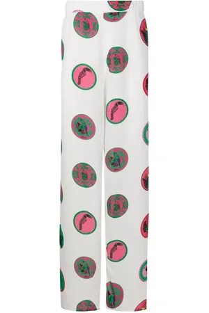 AMIR SLAMA Gerade Hose mit grafischem Print