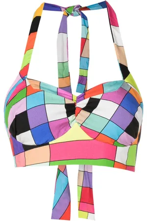 AMIR SLAMA Cropped-Oberteil mit geometrischem Print