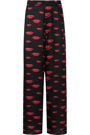 AMIR SLAMA Gerade Hose mit Lippenmotiv