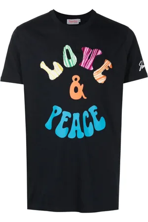 AMIR SLAMA Besticktes T-Shirt mit grafischem Print
