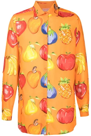 AMIR SLAMA Hemd mit Früchte-Print
