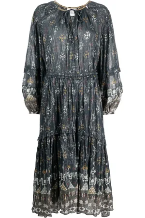 Marant Etoile Fratela Midikleid mit grafischem Print