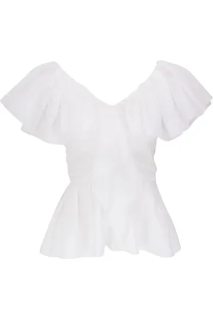Chloé Volant-Bluse mit V-Ausschnitt