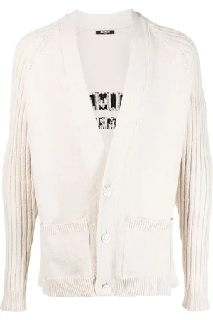 Balmain Cardigan mit Intarsien-Logo