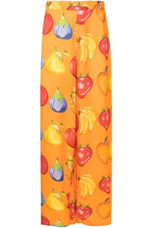 AMIR SLAMA Gerade Hose mit Früchte-Print