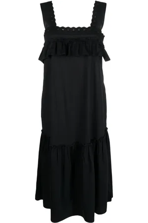 Ralph Lauren Midikleid mit Rüschenborten