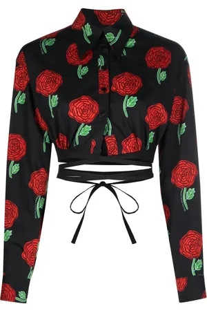 VERSACE Bluse mit Blumen-Print