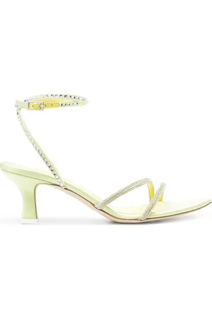 3Juin Riemensandalen mit Kristallen