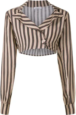 AMIR SLAMA Gestreifte Cropped-Bluse