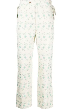 BODE Gerade Hose mit Blumenstickerei