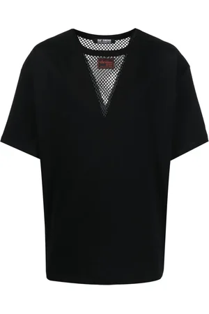 RAF SIMONS T-Shirt mit Mesh-Einsatz