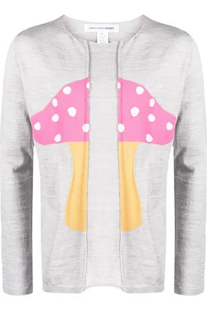 Comme des Garçons Melierter Pullover mit Pilz-Print