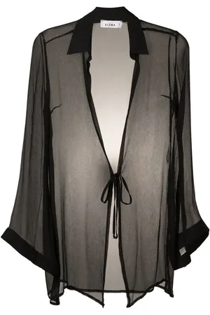 AMIR SLAMA Seidenbluse mit Knitteroptik