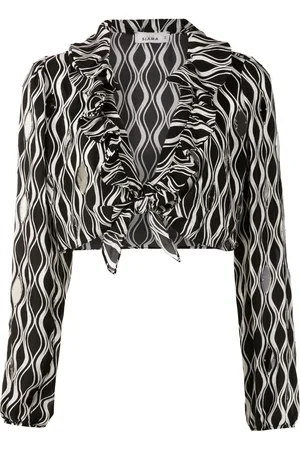AMIR SLAMA Bluse mit Wellen-Print