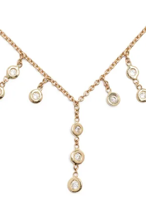 JACQUIE AICHE 14kt Gelbgoldhalskette mit Diamanten
