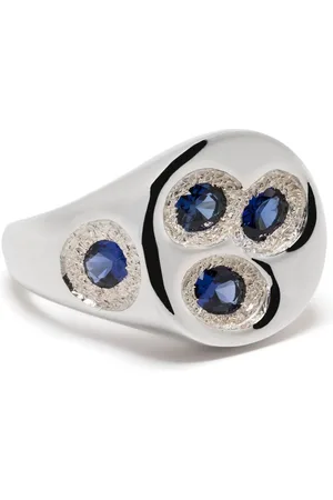 Bleue Burnham Chloroplast Siegelring mit Saphir