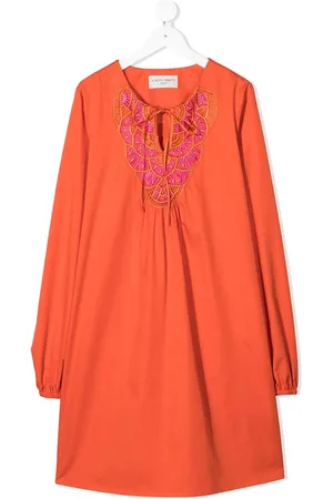 Alberta Ferretti Tunikakleid mit besticktem Kragen