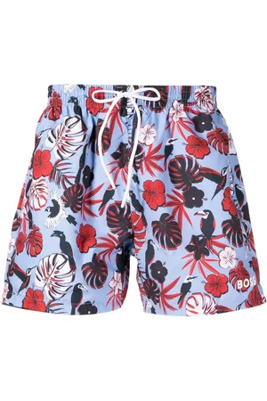 HUGO BOSS Piranha Badeshorts mit Blumen-Print