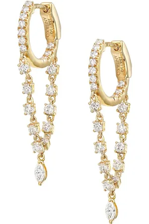 Anita 18kt Gelbgoldcreolen mit Diamanten