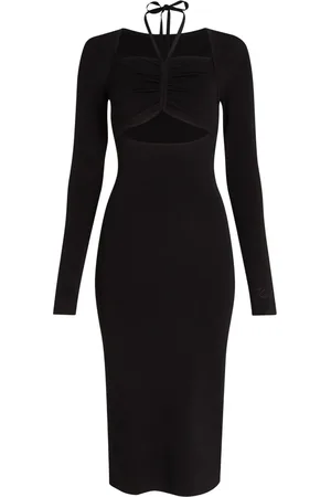 Karl Lagerfeld Geripptes Midikleid