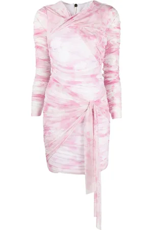 Msgm Gerafftes Minikleid mit Batikmuster