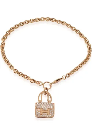 Hermès 18kt Amulette Constance Rotgoldarmband mit Diamanten
