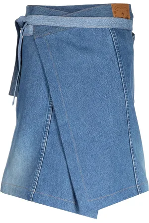 Marine Serre Jeansschürze mit Monogramm