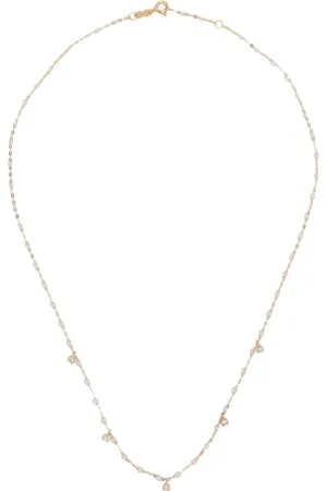 GIGI CLOZEAU 18kt Gelbgoldhalskette mit Opal und Diamanten