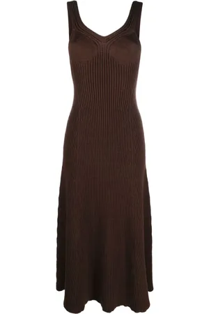 Jil Sander Midikleid aus geripptem Strick