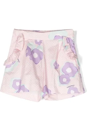 Simonetta Gerüschte Shorts mit Blumen-Print