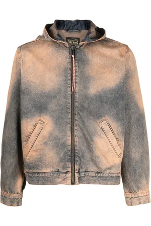 ARIES Kapuzenjacke mit Acid-Wash-Effekt