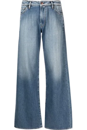 3x1 Ausgeblichene Wide-Leg-Jeans